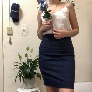Navy pencil skirt